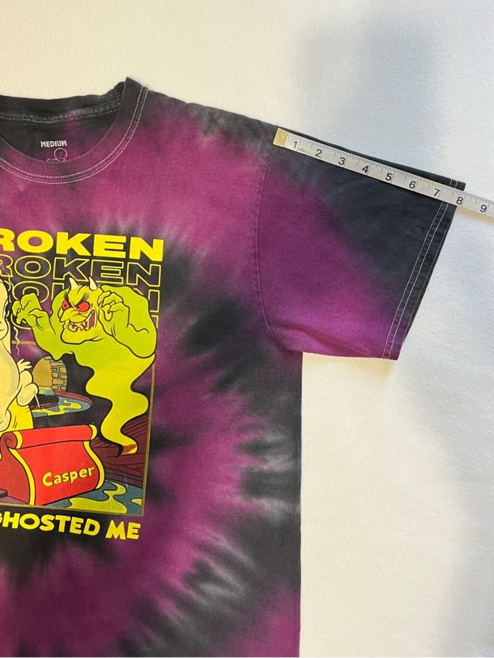 Broken Promises X Casper Graphic T-Shirt Size Medium Unisex Casual 90's Grunge - Picture 9 of 10